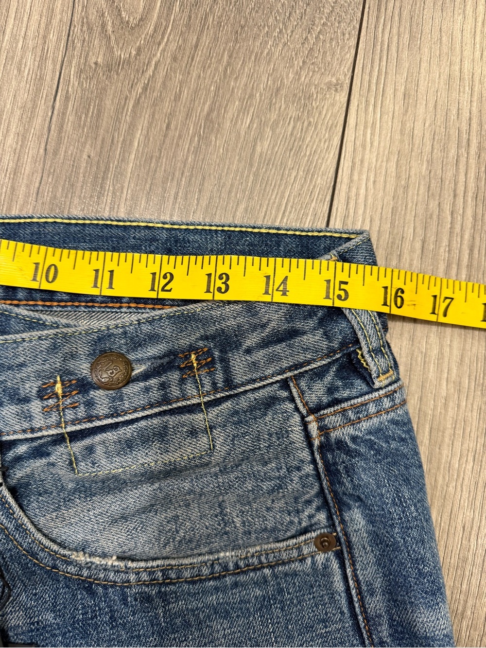 LIMITED NWT R13 Cuffed Crossover Straight Leg Jeans Estin Selvedge Blue Sz 28 - Picture 10 of 15